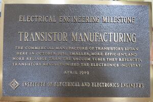 Milestones:Transistor Manufacturing, 1951 - Engineering and Technology ...